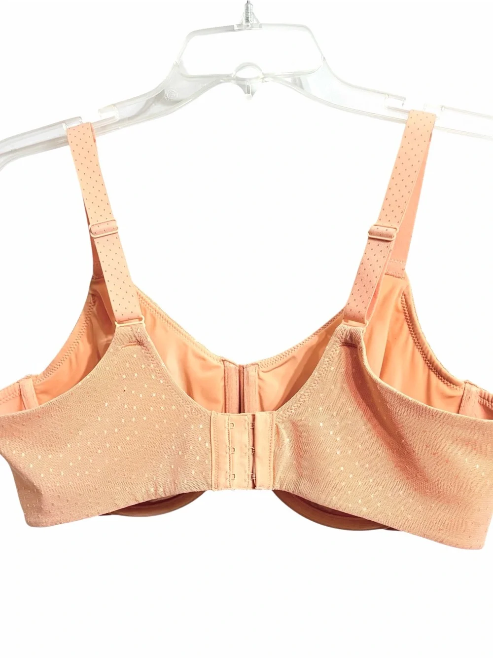 Wacoal Back Appeal Underwire Bra Womens 40D Peach Lightly Lined Lace Breathable